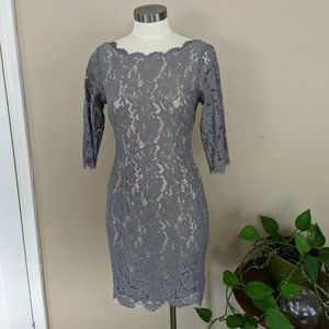 Soieblu Gray Floral Lace Dress